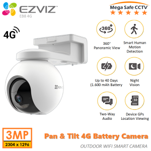 EZVIZ EB8 4G 2K/3MP Pan & Tilt 4G Battery Camera Outdoor Waterproof CCTV CAMERA solar Connect to Cellphone