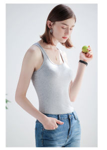 Summer Soft Cotton Women Tank Top Fitness Round Neck Sleeveless Sport T Shirt Vest Singlets Lady Bottoming Tees White Black Grey Tanks