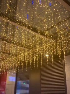 elegantstunning 3.5M 96LEDs Droop Curtain Icicle String Light for Christmas Outdoor Decoration European Plug