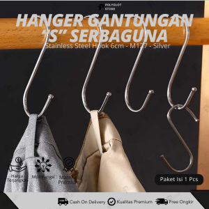 S Hook Stainless Gantungan Serbaguna Cantolan Hanger Pengait Dapur