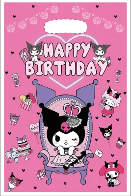 10Pcs/Pack Kuromi Loot Bag Plastic Bag Gift Bag For Birthday Party Decoration Partyneeds Supplies