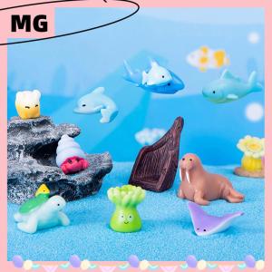 【Magical House】[New Hot Fashion] รูปแกะสลักเรซินขนาดเล็กจากท้องทะเลรูปปั้นสัตว์ทะเลน่ารักรูปปั้นเล็กๆสำหรับตู้ปลาบ้านเดสก์ท็อปของตกแต่งภูมิทัศน์ขนาดเล็ก