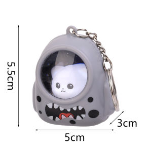 Dễ thương Phi Hành Gia phát sáng Keychain Mèo hoạt hình gấu túi Mặt dây chuyền đèn ban đêm Dây Móc Khóa Quà Tặng