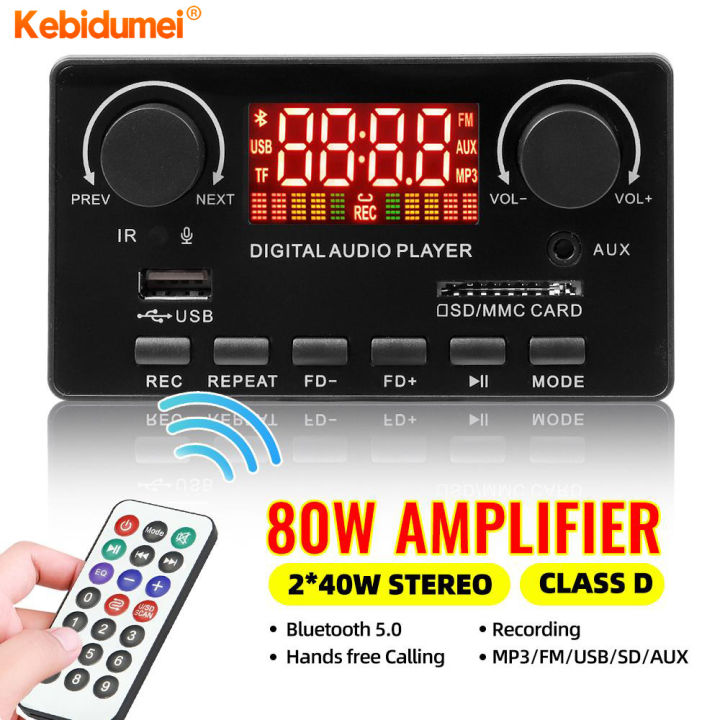 Kebidumei 40W 12V Bluetooth 5.0 âm thanh kỹ thuật số bảng khuếch đại ...