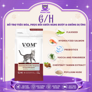 (MUA 2 GIẢM 5%) V.O.M CAT 1.4KG - Hạt thức ăn cho mèo hỗ trợ điều trị đa chức năng thận tiêu hóa tiết niệu.. nhập khẩu Hàn Quốc