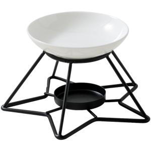 Aromatherapies Diffuser Wax Melt Burners with Ceramics Bowl Metal Star Tealight Holder Rack for Enhancing Home Aesthetic