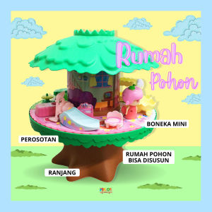 Mainan Pretend Play Rumah Pohon Rumah Rumahan Boneka Tree House