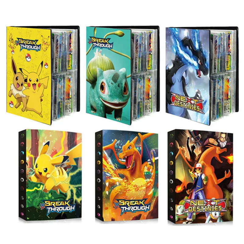 pokemon card album book 4 Mini Binders Bundle For Cards - Sleeves Included - Protect Your Deck In Style - Cool Graphics Featuring Your Favorite Pokemon Characters Eevee Pokemon Trading Card Binder