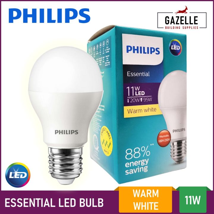 Philips Essential LED Bulb LED Light Bulb Warm White 11 Watts