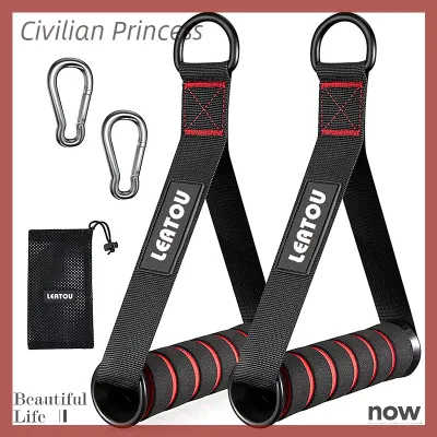 [Civilian] D-Ring Metal Gym Handles Grip Workout Heavy Duty Cable Machine Handle With Hook For Yoga Exercise Workout Power Bands Gym