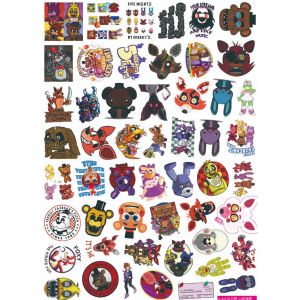 100 Pcs Stiker Stiker Desain Anime Five Nights at Freddys Series | FNaF Hologram Sticker Pack | Five Nights at Freddys Sticker