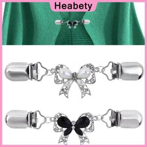 Heabety  Fashion Bow Cardigan Sweater Blouse Pin Shawl Brooch Clips Duck Scarf Clasps