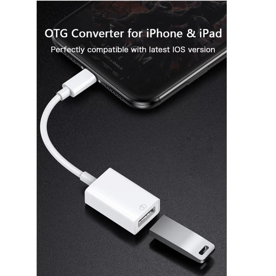 For iPhone 14 Plus Pro OTG Adapter to USB Flash Drive/Microphone/Hard Disk/MIDI