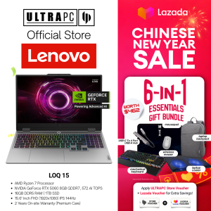 Lenovo LOQ 15 Gaming Laptop — RTX5060 - 15.6" FHD 144Hz - AMD R7 250 - 16GB RAM - 1TB SSD (For Gamers & Creators)