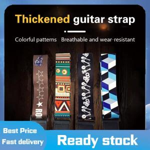 Sports🚴🏻‍♀️ Dây đeo đàn guitar thêu dây đeo vai guitar điện dây đeo túi đàn guitar dân gian 36 inch dây đeo đàn Piano in truyền nhiệt