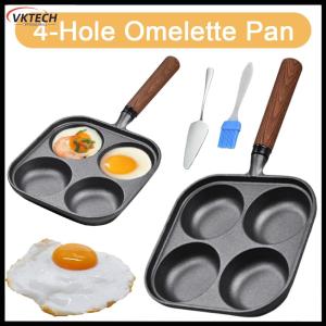 【Vktech】 4-Cup Pancake Pan with Handle for Breakfast Fried Egg Pancakes Steaks Hamburger 【1-3 days Delivery】