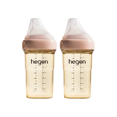Hegen PCTO™ 240ml/8oz Feeding Bottle PPSU 2-Pack with Medium Flow Teats (3 to 6 months)