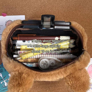 songduanshi Cute Kawaii Large Capacity Capybara Pen Bag Funny Cartoon Fashion Capybara Plush Pencil Pouch School Supplies Birthday Gifts