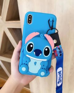 Stitch Bear Wallet Cartoon Silicon Case Samsung A10 M10 A20 A30 A30S A50 A50S A70 A70S