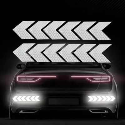 [HCM]Bộ 12 miếng decal phản quang trang trí xe máy ô tô (vàng)