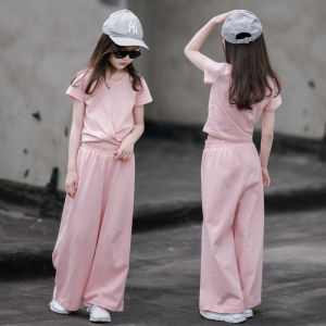 Summer Girls Suit Kids Terno for Kids Girls Tops and Pants 2PC Short sleeved Korean Fashion 130-160CM