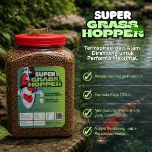 Ikanesia - Super Grasshopper Belalang Growth Fomula untuk Koi dan Mas Koki