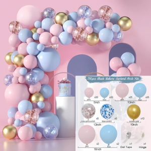 Set Balon 1 Paket Dekorasi Tema Elegan Blue Pink /  Balon Paket Dekorasi Ulang Tahun / Karangan Bunga Balon Garland