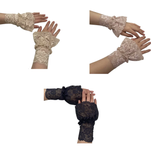 Găng tay thoáng khí chiều dài cổ tay Găng tay ren cho phụ nữ thiết kế thanh lịch nhẹ thoải mái sử dụng thường nhật