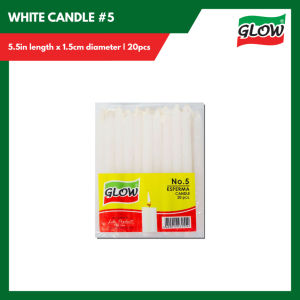 GLOW Esperma White Candle Light Kandila #5 #6 #12 #18 7 Days Filler for Prayer Altar Home Decor