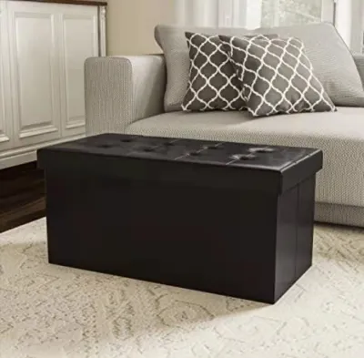 GLTY Foldable sofa storage stool LEATHER box good quality rectangle chair 76X38X38