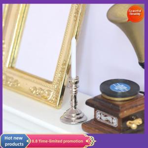 Graceful 1Pair 1:12 Dollhouse Miniature Candle Holder Candlestick Candelabra Model Home Decor Toy Doll House Accessories