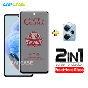 PAKET 2in1 Anti Gores Layar Privacy Xiaomi Redmi Note 12 Pro 5G Free Tempered Glass Camera Lens