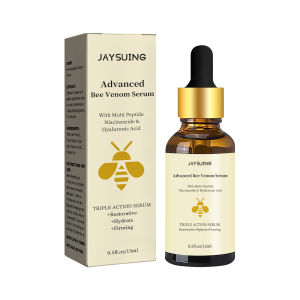 Jaysuing Advanced Bee Venom Serum Wrinkles Removal Anti Aging Firming Lifting Forehead Eye Fine Lines Whitening Moisturizing Brighten Multi Peptide Hyaluronic Acid Restorative Hydrate Dry Skin Dull Face Skin Care 15ml