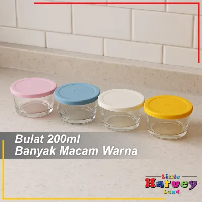 Tempat MPASI Kaca Tempat Makan Bayi Anti Tumpah Kontainer Wadah Snack Mpasi Tahan Panas Microwave Peralatan Makan Bayi Mangkok Piring Gelas Kaca Kedap Kulkas Baby Food Glass Jar Silicone Container Mpasi