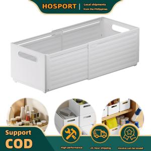 【HOSPORT】Compact Expandable Storage Box with Handles for Bedroom and Office Durable Plastic Material