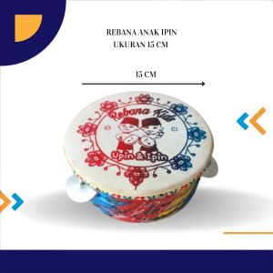 Rebana upin ipin  ukuran 17 cm rebana hadroh anak mainan anak tradisonal rebana anak banjari terbangan anak