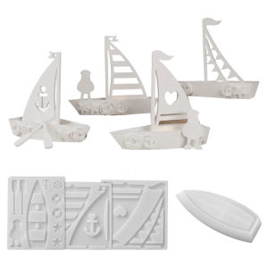 Reusable Vessel Shaped Silicone Holder Mould Handmade Resin Plaster Crafting for Home Projects