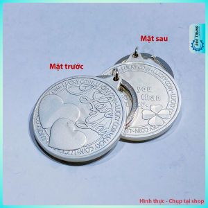 Móc Khoá Kỉ Niệm Kiểu Đồng Xu I love you