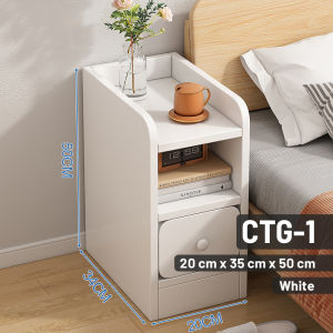 ORANGE Meja Nakas Minimalis - Meja Sudut Tempat Tidur - Meja Laci Sisi Ranjang Kamar Tidur Serbaguna