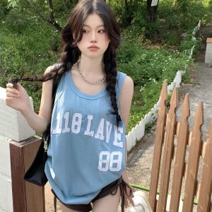 QXshop พร้อมส่ง🚚เสื้อกล้ามแฟชั่นสกรีนตัวอักษรกับตัวเลขฟิวเด็กเมกาไม่ไหว เสื้อกล้ามผ้ายืดนิ่มเด้งสวมใส่สบายไม่ร้อน เสื้อกล้ามผญ😘