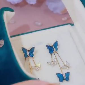 Alloy Drop Earrings Butterfly Earrings Party Long Tassels Earrings Dangle Earring Party Gift for Girls