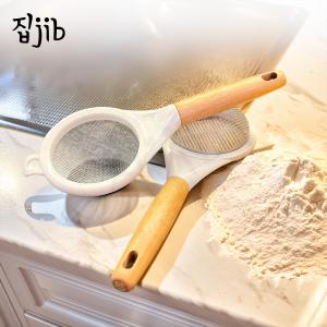 JIB Wooden Strainer / Saringan Teh Kopi Serbaguna / Saringan Stainless Steel Gagang Kayu / Saringan Jeruk Jus Ayakan Terigu