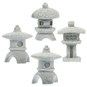 [Habilulu] Retro Gazebo Chinese Lanterns Mini Pagoda Model Decoration Stone Miniature Statue Sandstone Home Accessories