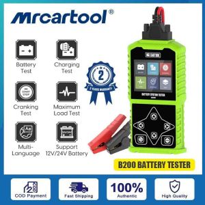 MRCARTOOL B200 Máy kiểm tra ắc quy ô tô 12V 24V 30-1700 CCA Máy kiểm tra ô tô kiểm tra sạc pin Thử nghiệm phân tích tải pin cho ô tô mô tô xe tải thuyền SUV