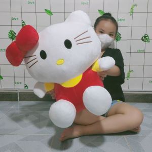 GẤU BÔNG KITTY CHO BÉ GÁI SIZE LỚN THÚ BÔNG MÈO KITTY 100% GÒN ẢNH THẬT