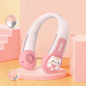 Hanging Neck Fan Usb Portable Neck Fan Charging Fan Folding Handheld Fan Cute Cute Pet Portable Mute Three-Speed Adjustable Fan