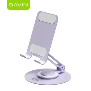 BAVIN PS104 Portable Foldable 360° Rotating Metal Desktop Phone Holder Universal Stand for Tablet / Phones