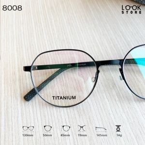 กรอบแว่นสายตา รุ่น 8008 เนื้อไทเทเนียม เบาทน ไร้สกรู ทรงสวยหรู