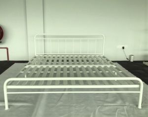 VICTORIA KING TEXTURE WHITE METAL BED FRAME/ VINTAGE/ PREMIUM BASE/ KATIL KING / KATIL BESI /KUKUH