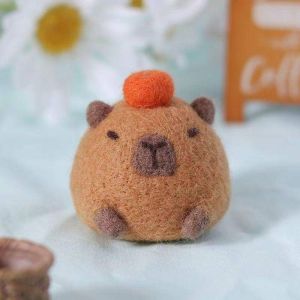 No Finish DIY Kit Capybara Animal Wool Felt Craft Poke Handmade Needle Wool Kit Doll For Kids Women Beginner Birthday Gift